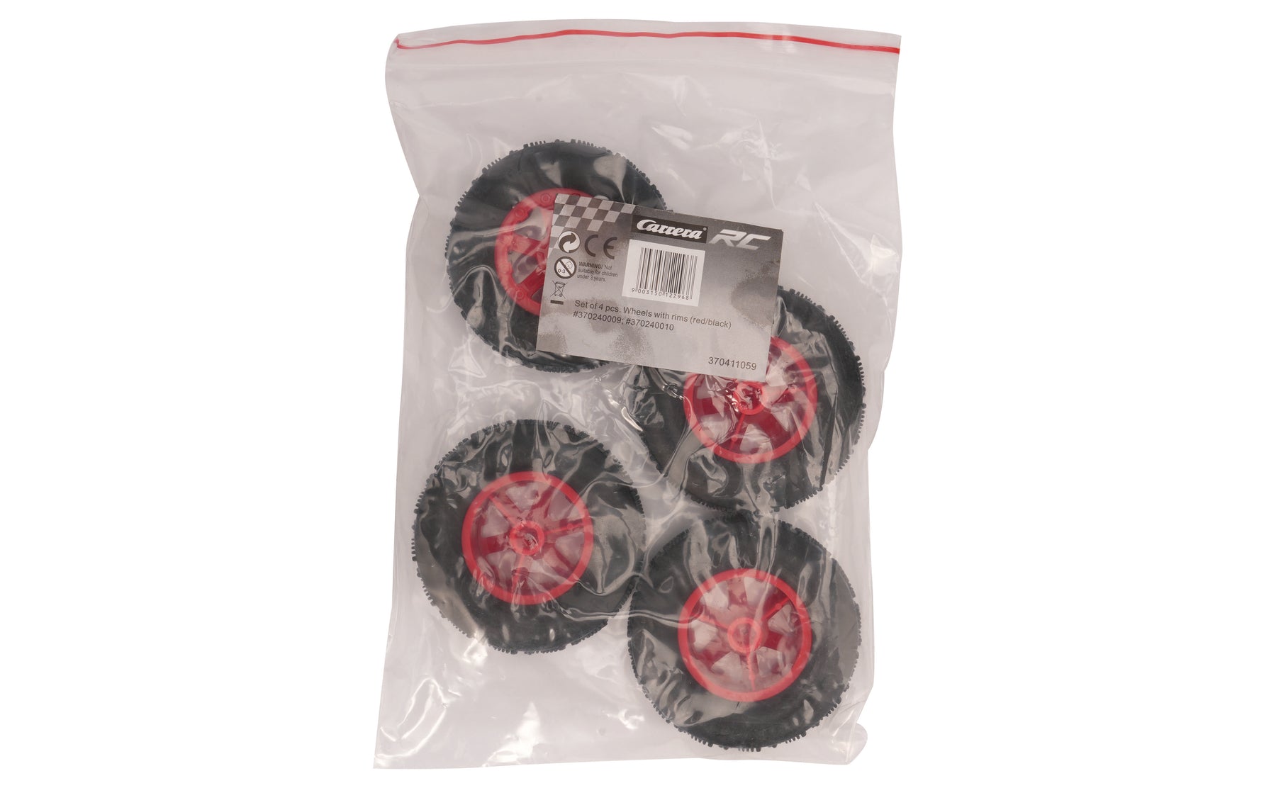 Set of 4 pcs. Wheels with rims (red/black) – Ersatzteilbild 1