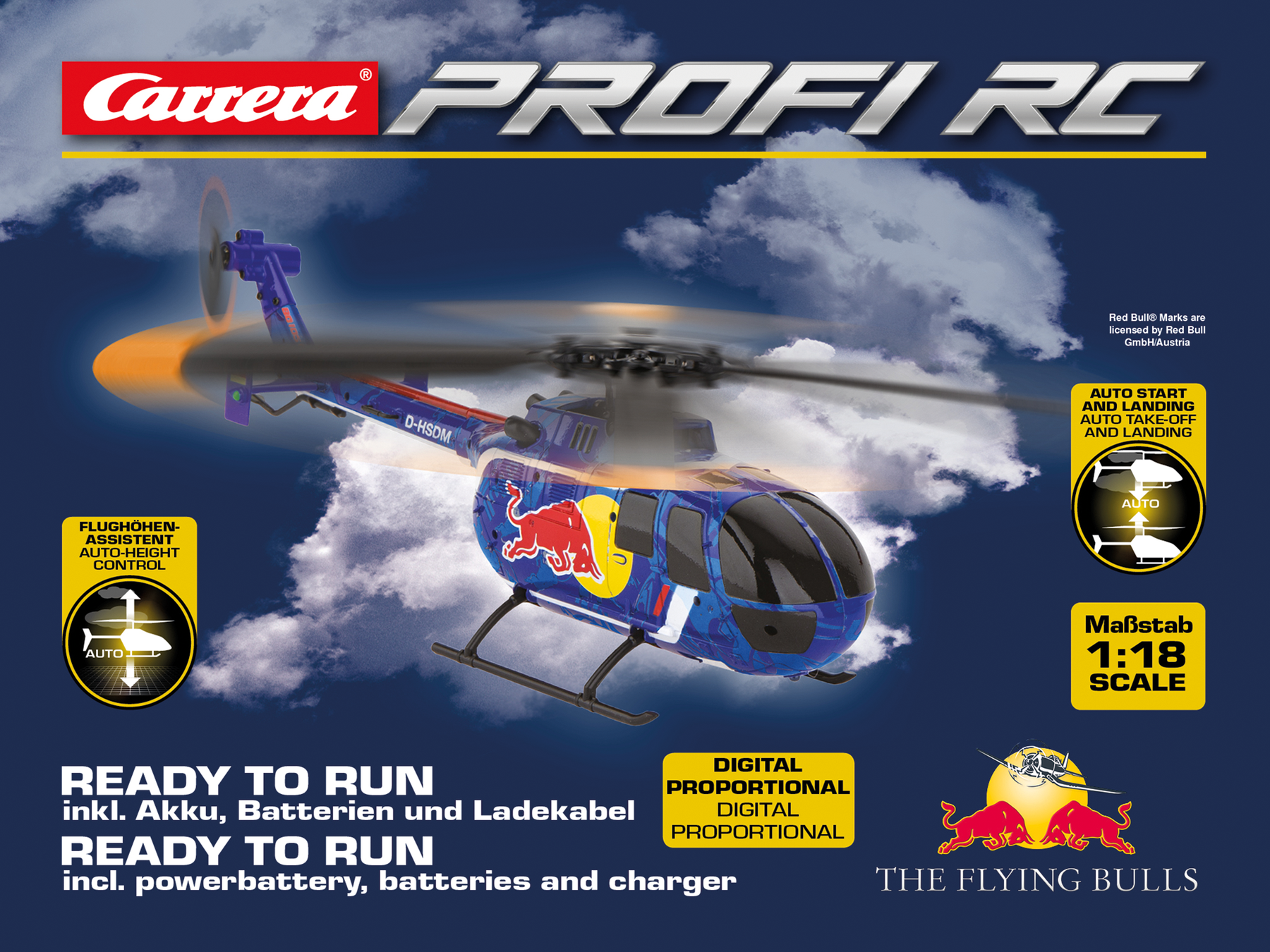 2,4GHz Red Bull BO 105 C - Carrera Profi RC