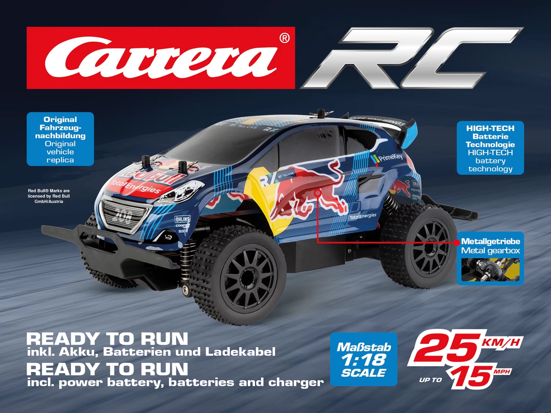 2,4GHz Red Bull Peugeot WRX 208 - Rallycross, Hansen D/P