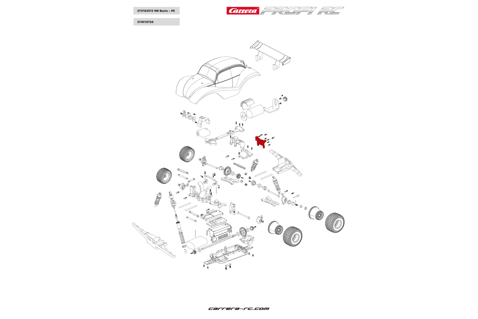 Carrera Profi RC Offroad carrosseriebevestiging - Kever