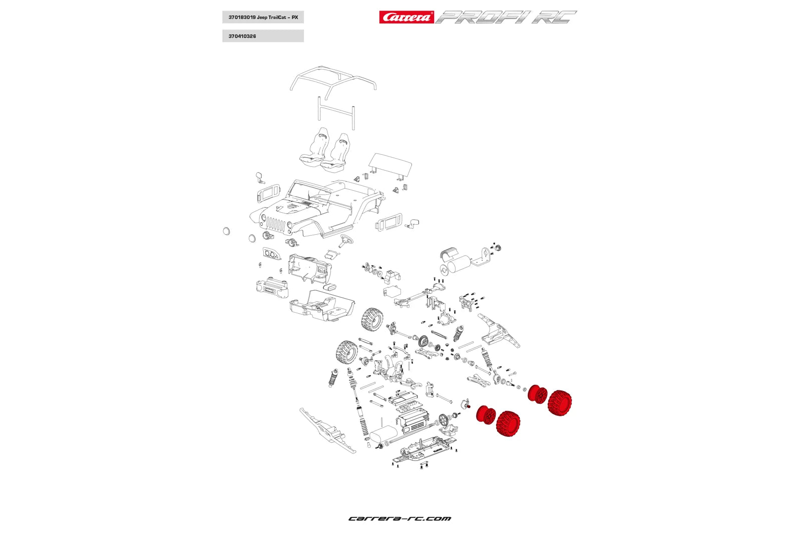 Carrera Profi RC Reifensatz (2 Stk.)Jeep Trailcat für 183011