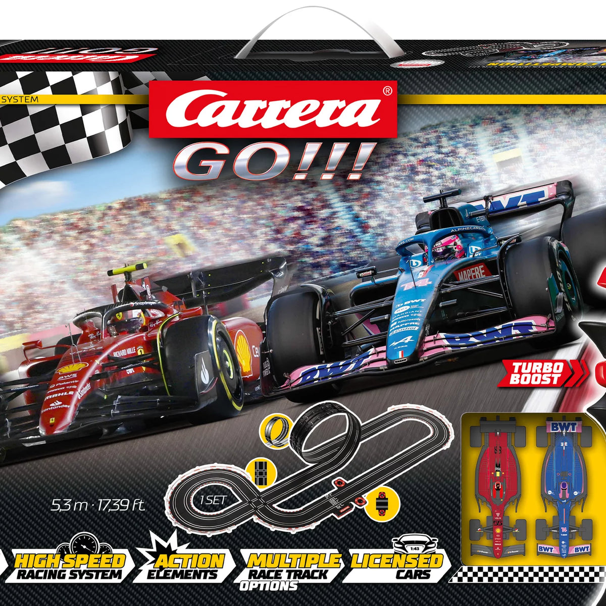 Circuit De Voitures Carrera GO Speed Competition - 5,3 M, Avec Looping Et Croisement, Voitures F1 Alonso Et Sainz - 9