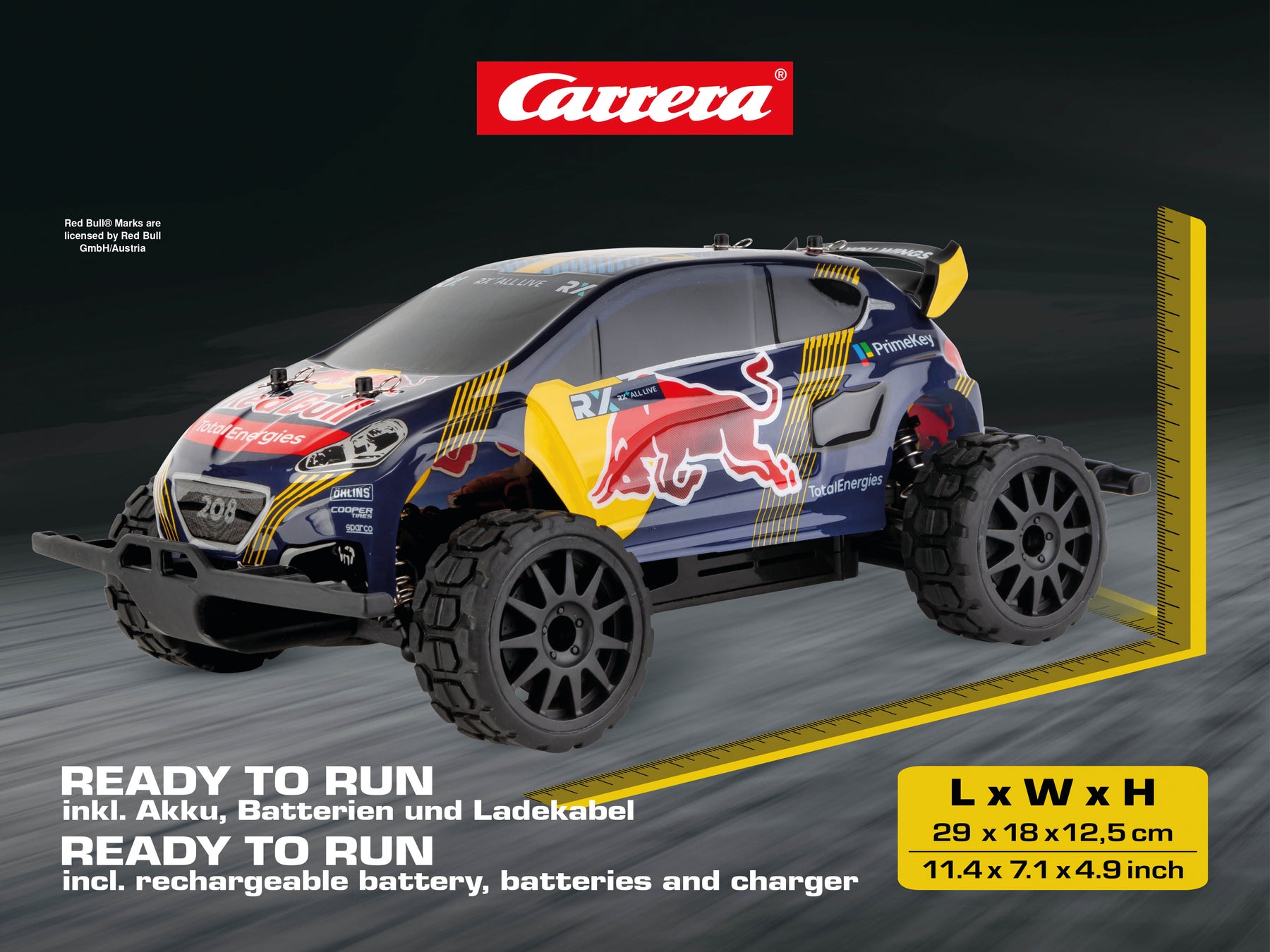 2,4GHz Red Bull Peugeot WRX 208 - Rallycross, Hansen -PX- Carrera Profi RC
