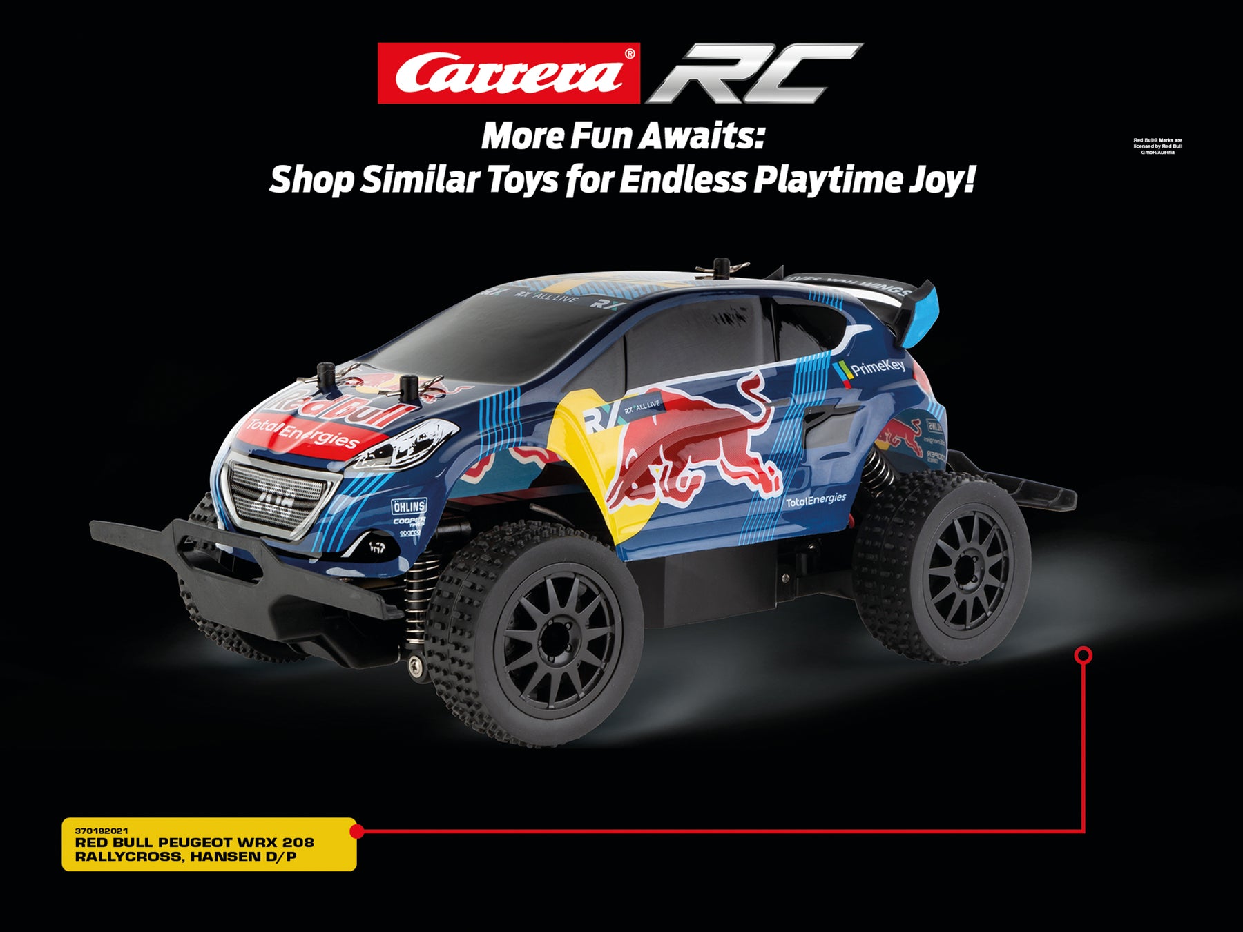 2,4GHz Red Bull Peugeot WRX 208 - Rallycross, Hansen -PX- Carrera Profi RC