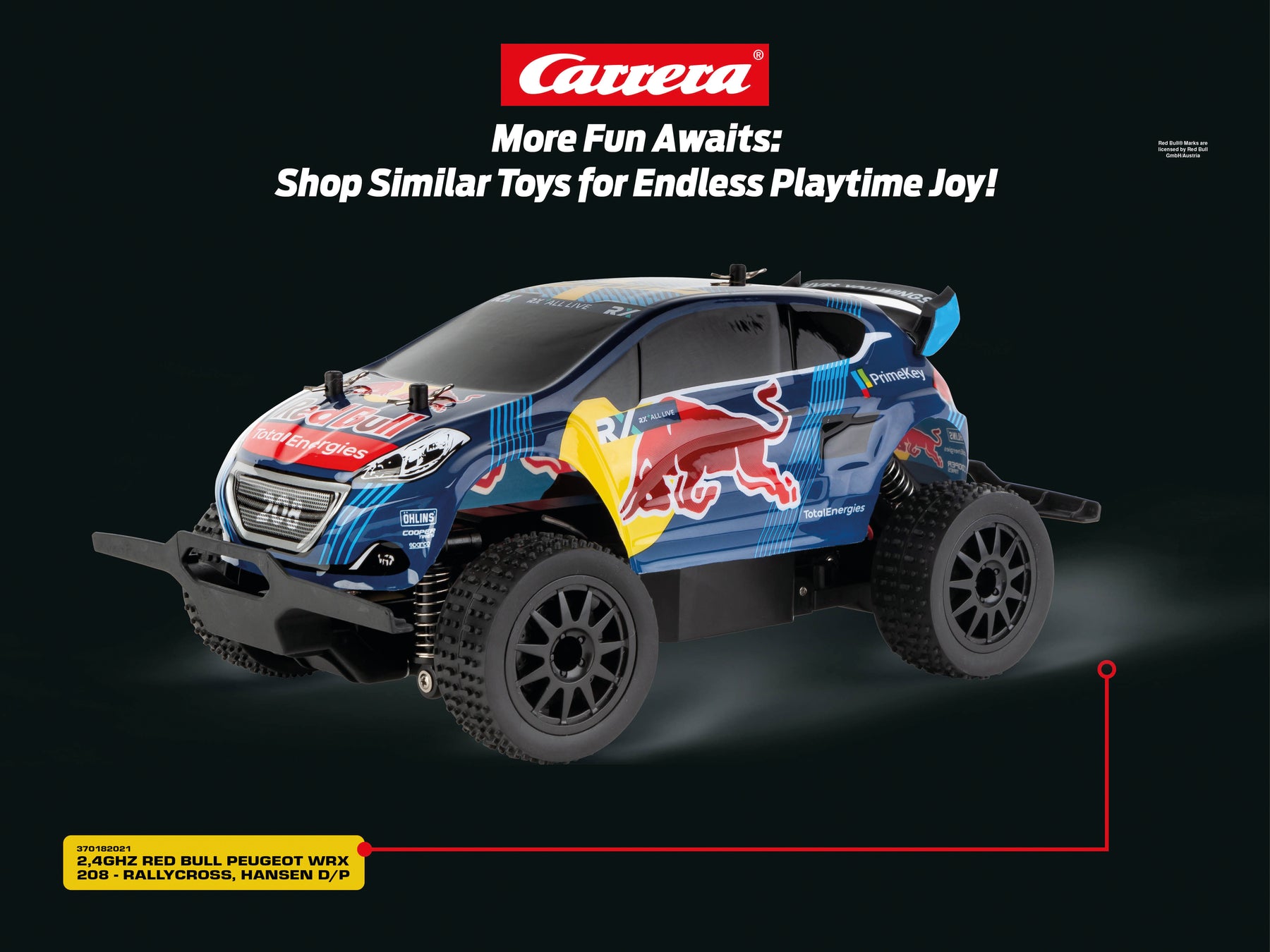 2,4GHz Red Bull Peugeot WRX 208 - Rallycross, Hansen -PX- Carrera Profi RC