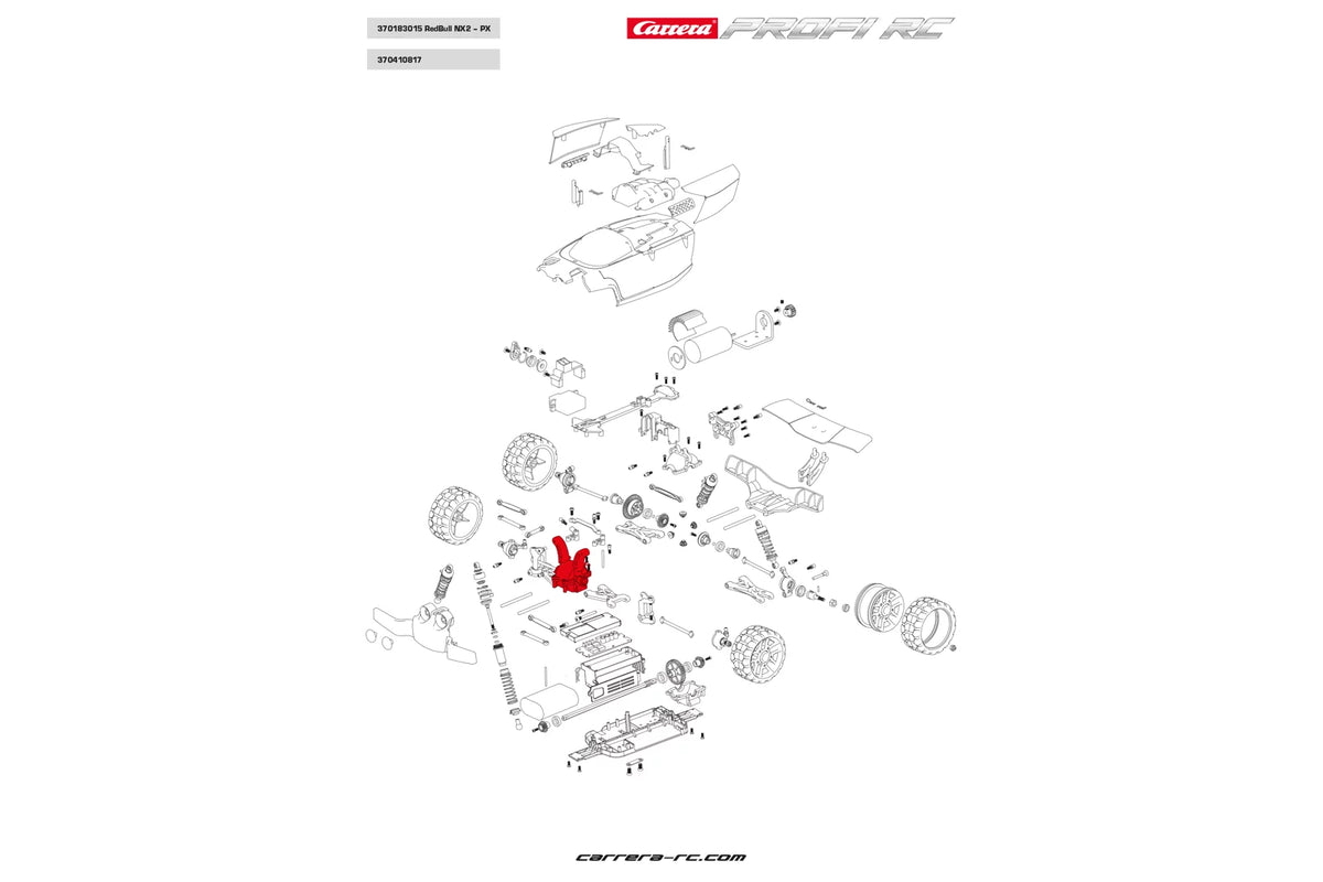Dämpferbrücke vorne/Getriebebox unten + Schrauben - Profi RC