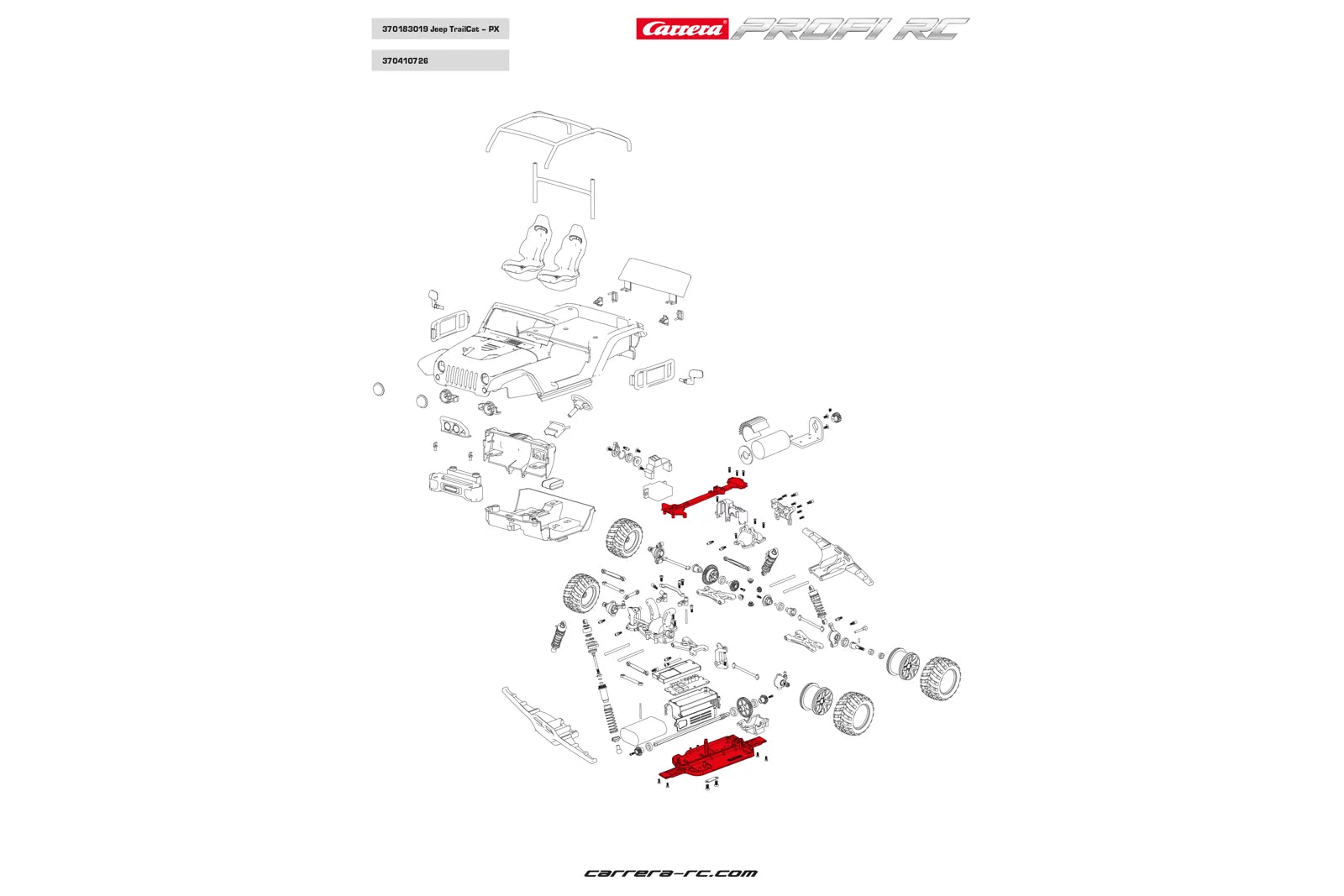 Carrera RC Profi Ford Chassie + Topdeck #183017