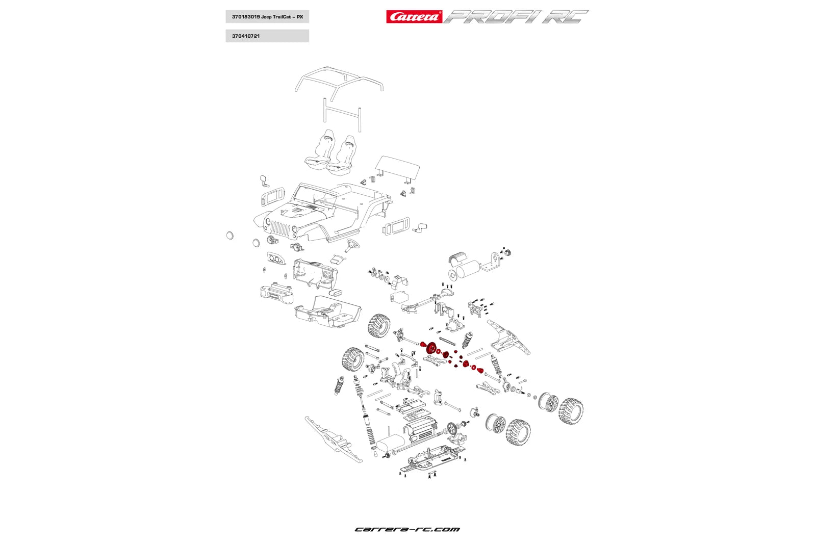 2x äußeres Differenzialzahnrad/2x Antriebswellenmitnehmer/2x Kugellager/2x Schrauben - Profi RC