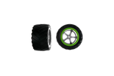 2 hintere Reifen mit Felgen für Green Splash (142019, 370142024)
